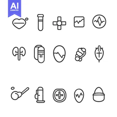 Set of Medical Line Icons for Healthcare and Medical Professionals