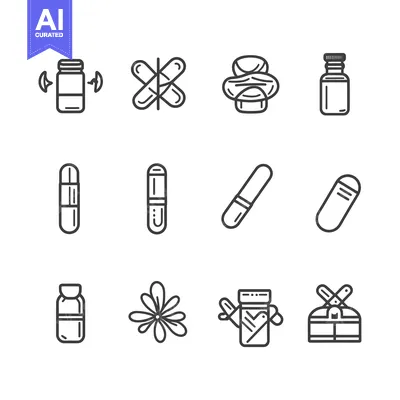Set of  Medicine and Healthcare Line Icons