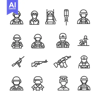 Popular premium asset: Set of Military and Army Soldier Icons
