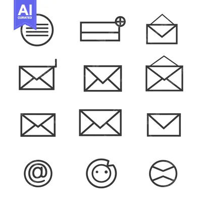 Aset premium populer: Set of Minimalist Email and Contact Icons