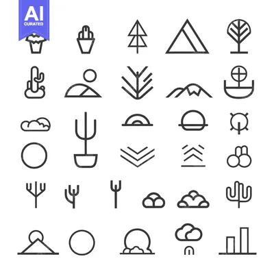 Popular premium asset: Set of Minimalist Line Art Nature Icons