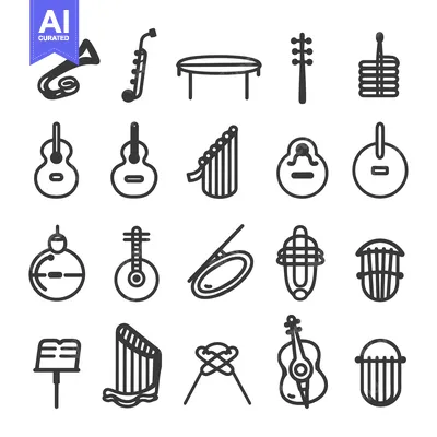 Aset premium populer: Set of Musical Instruments and Sports Equipment Icons