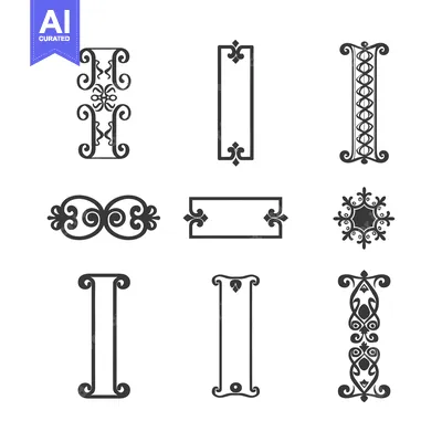 Premium design asset: Set of Nine Decorative Ornamental Frames