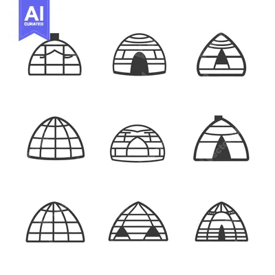 Aset desain premium: Set of Nine Domed Structures with Different Designs