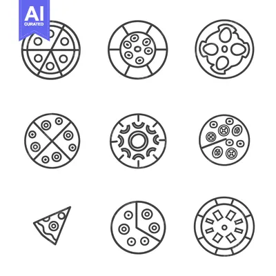 Popular premium asset: Set of Nine Line Drawings of Pizza Variations