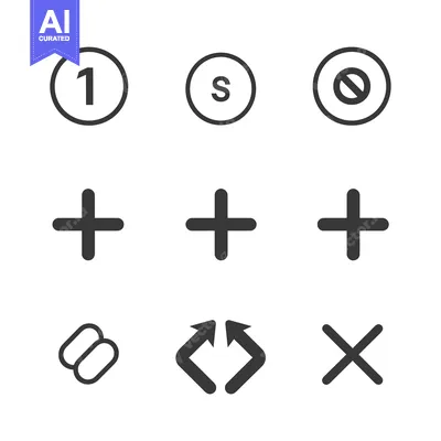 Premium design asset: Set of Nine Simple Black and White Icons