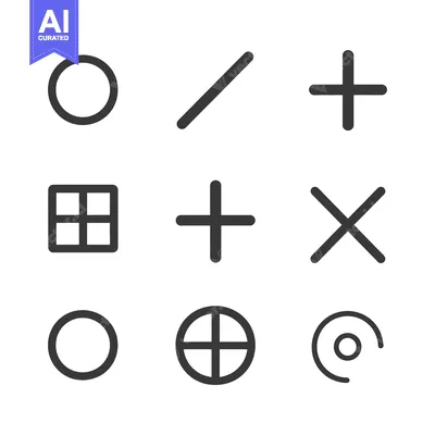 Set of Nine Simple Geometric Shapes in Black Outline