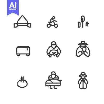 Popular premium asset: Set of Nine Simple Line Icons Depicting Activities and Objects