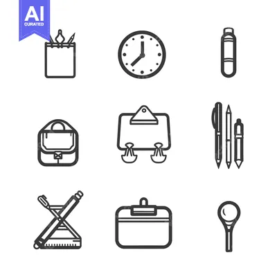 Aset premium populer: Set of Office Supplies Icons