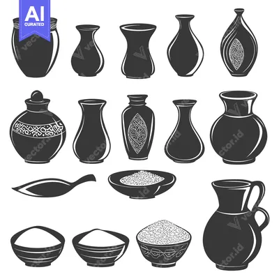 Set of Ornamental Vases, Bowls, and Pitchers with Celtic Knots