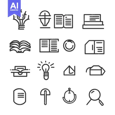 Aset premium populer: Set of  Outline Icons for Education and Knowledge