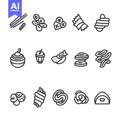 Popular premium asset: Set of Pasta Shapes Line Icons