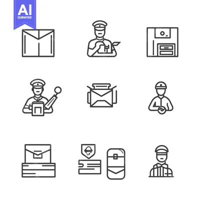 Premium design asset: Set of Postal Service, Mail, Delivery, and Courier Icons