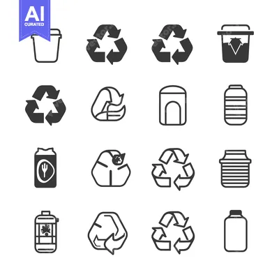 Popular premium asset: Set of Recycle and Trash Bin Icons