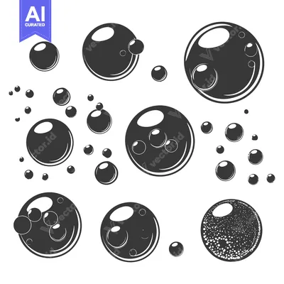 Set of Round Shapes with Smaller Circles Inside, Isolated on White Bac