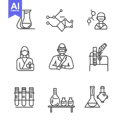 Set of Science Lab Line Icons