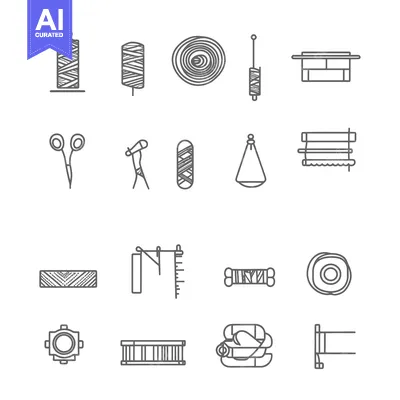 Set of Sewing and Embroidery Icons