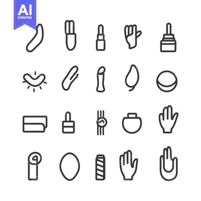 Premium design asset: Set of Simple Line Icons for Beauty and Hygiene Products and Tools