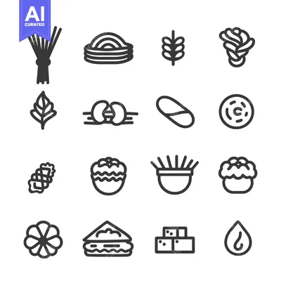 Aset premium populer: Set of Simple Line Icons for Organic Products and Ingredients