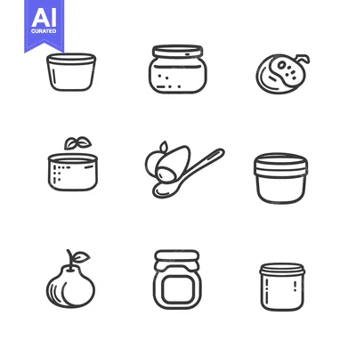 Popular premium asset: Set of Simple Line Icons Representing Different Types of Jars and Cont