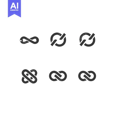 Set of Six Infinity Symbol Variations