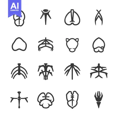 Popular premium asset: Set of Sixteen Abstract Geometric Icons in Grey