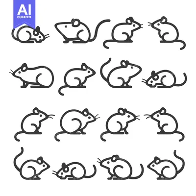 Popular premium asset: Set of sixteen black and white mouse line icons