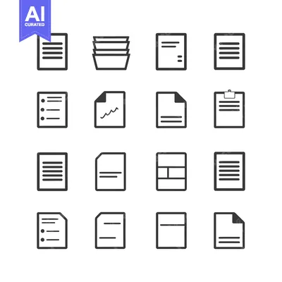 Aset desain premium: Set of Sixteen Document and File Icon Illustrations