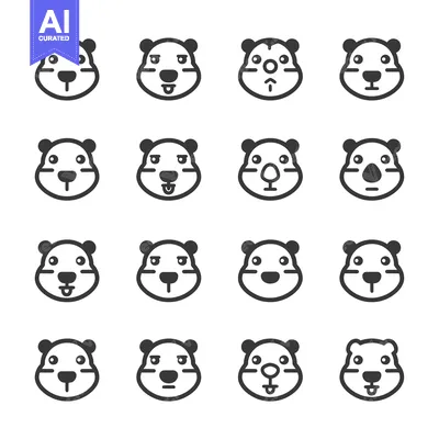 Aset premium populer: Set of Sixteen Hamster Cartoon Emojis with Different Expressions