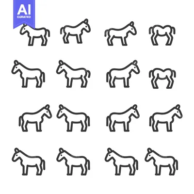 Popular premium asset: Set of Sixteen Line Art Horse Illustrations
