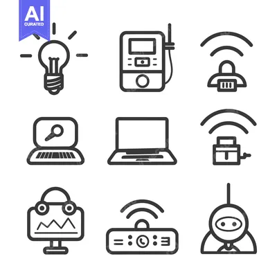 Aset premium populer: Set of Smart Home and Technology Line Icons