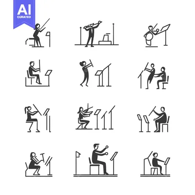 Popular premium asset: Set of stick figures conducting an orchestra