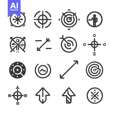 Set of Target Icons for Business, Marketing, and Strategy