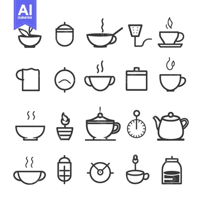 Set of Tea and Coffee Icons