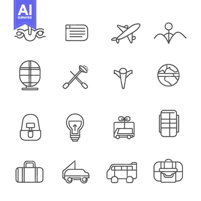 Set of Travel and Tourism Line Icons