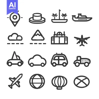 Set of Travel and Transportation Icons
