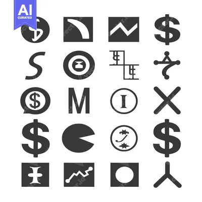 Aset premium populer: Set of Twenty Black and White Abstract Shapes and Symbols