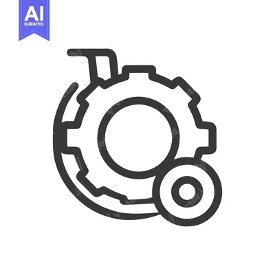 Gear and Wheelchair Icon: Bold Line Art Symbolizing Accessibility and