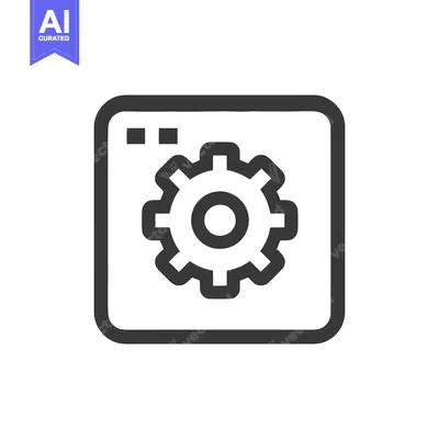 Gear Icon in Application Window, Settings and Configuration Symbol