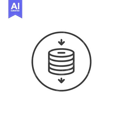 Aset premium populer: Data Compression Icon: Stacked Disks with Downward Arrows in Circle