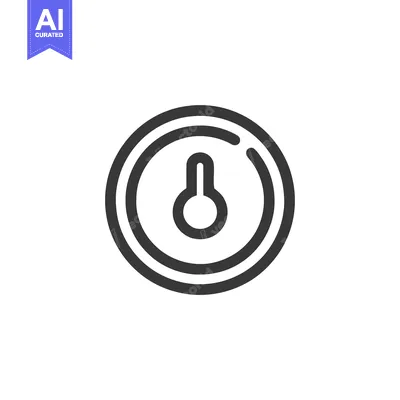 Minimalist Thermostat Icon: Circular Design with Temperature Control E
