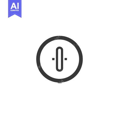 Aset desain premium: Minimalist Gray Circle with Vertical Bar Icon on White Background