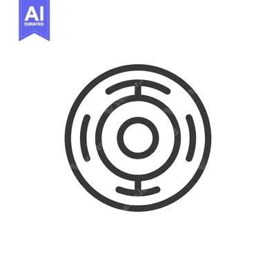 Minimalist Target Icon: Concentric Circles with Horizontal Bars Design