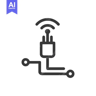 Aset premium populer: Smart Plug Icon: Connected Home Automation, Wireless Technology Symbol