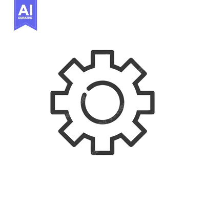 Popular premium asset: Minimalist Gear Icon: Bold Outline on White Background, Technical Symb