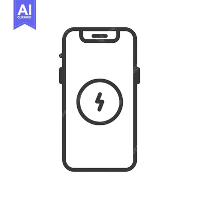 Premium design asset: Minimalist Smartphone Charging Icon: Clean Line Art Design
