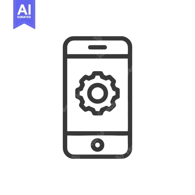 Aset desain premium: Smartphone with Gear Icon: Settings, Configuration, and Technical Supp