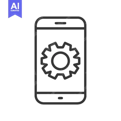 Aset desain premium: Mobile Phone with Gear Icon: Settings and Configuration Symbol