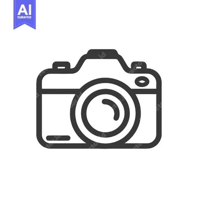 Aset desain premium: Minimalist Camera Icon: Clean, Modern Photography Symbol Design