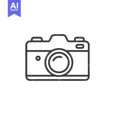 Premium design asset: Minimalist Camera Icon: Clean Line Art on White Background